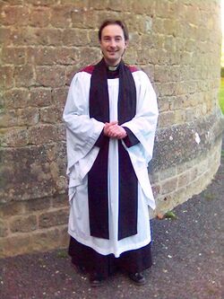 Anglican priest in choir dress