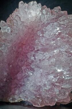 Rose quartz crystals