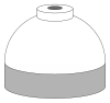 Illustration of cylinder shoulder painted white for medical oxygen