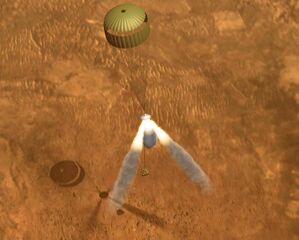 Landing in an airbag