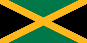 The flag of Jamaica (1962). The green represents the lush vegetation of the country, as well as hope.