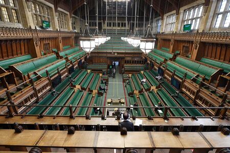The green benches in the House of Commons of the United Kingdom