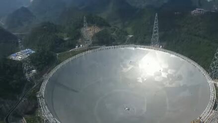 Five-hundred-meter Aperture Spherical Telescope seen from above in 2020