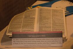 Photograph of Kaczynski's Bible