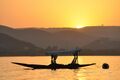 A shikara on Lake Pichola, Udaipur
