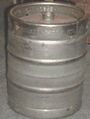 A typical keg (half-barrel) with a single opening in the center of the top end