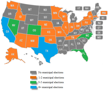 States with 2015 municipal elections