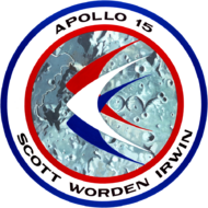 Logo of Apollo 15, with wings over the lunar surface