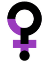 female symbol merged with a question mark