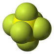 Spacefill model of sulfur hexafluoride