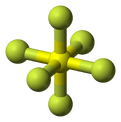 Ball and stick model of sulfur hexafluoride