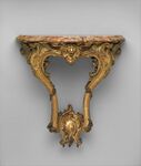 Rococo console table; 18th century; carved and gilded wood, marble top; 63.2 × 60 × 25.4 cm; Metropolitan Museum of Art