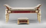 Couch and footstool with bone carvings and glass inlays; 1st–2nd century AD; wood, bone and glass; couch: 105.4 × 76.2 × 214.6 cm; Metropolitan Museum of Art (New York City)