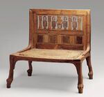 Chair of Hatnefer; 1492–1473 BC; boxwood, cypress, ebony & linen cord; height: 53 cm; Metropolitan Museum of Art