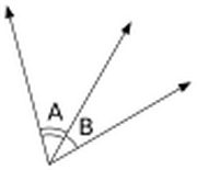 Angles A and B are adjacent.