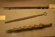 Ming whip, truncheon, and dao
