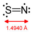 Wireframe model of mononitrogen monosulfide