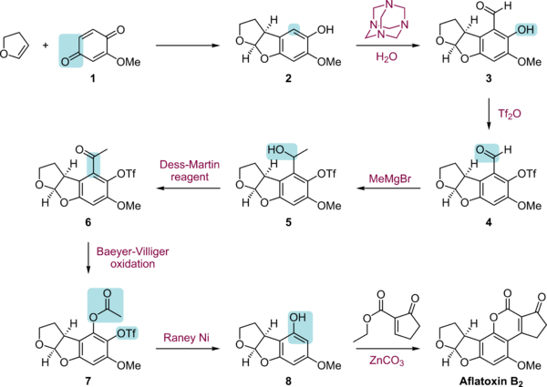Aflatoxin B2 total synthesis