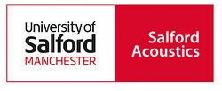 Salford Acoustics, University of Salford logo, Manchester, UK