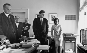 Shepard's flight watched on TV in the White House. May 1961.