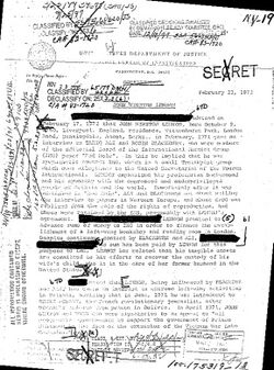 Document with portions of text blacked out, dated 1972.