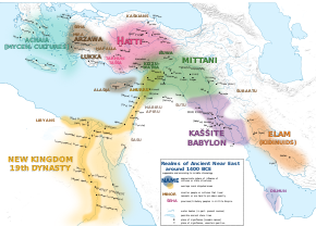 Map of the Arzawa and the surrounding kingdoms, c. 1400 BC.