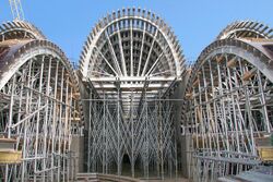 Formwork at the Volokolamskaya metro station of the Moscow metro system