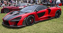 2019 McLaren Senna, front left (Greenwich 2019).jpg
