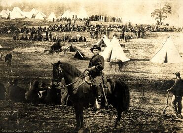 General Grant at City Point is a composite of three different photographs.
