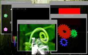 Windows on an example Wayland compositor