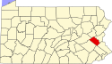 Map of Pennsylvania highlighting Lehigh County.svg