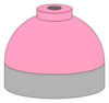 Illustration of cylinder shoulder painted pink for calibration gas