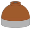 Illustration of cylinder shoulder painted brown for helium