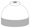 Illustration of cylinder shoulder painted white for medical oxygen