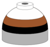 Illustration of cylinder shoulder painted in brown, black and white bands for a mixture of helium, nitrogen and oxygen