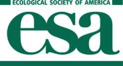 The letters ESA in large font with the words, Ecological Society of America written on top. Text color is teal.