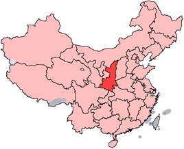 Shaanxi is highlighted on this map