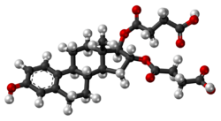 Estriol succinate molecule ball.png