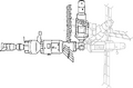 A diagram showing how the arm was used to relocate Kvant-2.