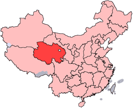 Qinghai is highlighted on this map