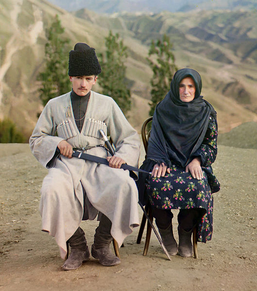 Dagestani man and woman, 1904.