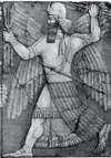 Ninurta shown in a palace relief from Nineveh