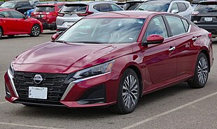 2023 Nissan Altima SV in Scarlet Ember Tintcoat, Front Left, 09-12-2023.jpg
