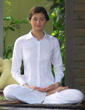 Thai young woman meditating