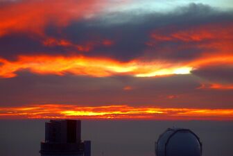 Sunset over Mauna Kea Observatories