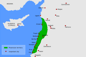 Map of the Phoenicia region in green.