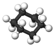Ball-and-stick model of cyclohexane in its chair conformation