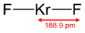 Skeletal formula of krypton difluoride with a dimension