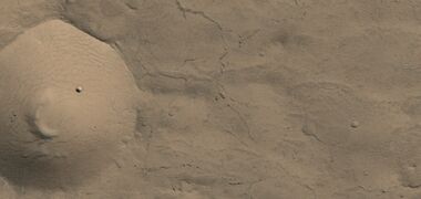Crater with very small rim, as seen by HiRISE under HiWish program