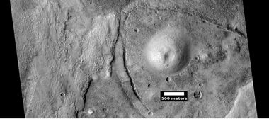 Possible mud volcano, as seen by HiRISE under HiWish program